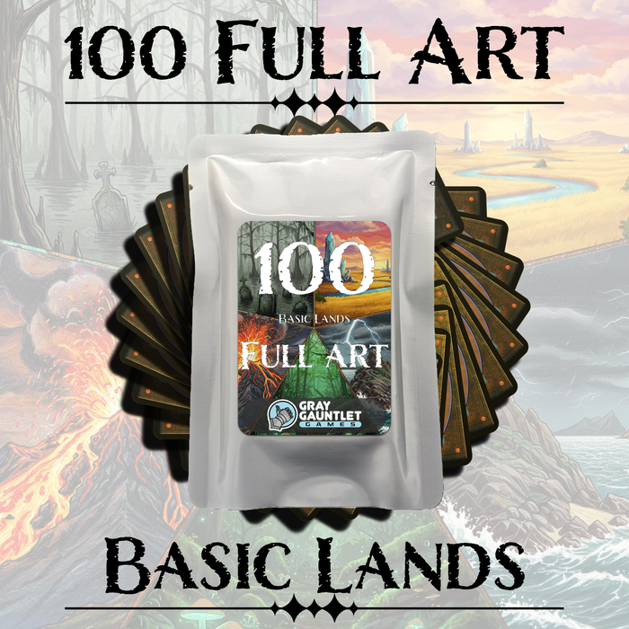 MTG 100 Full Art Basic Lands - 20 in Each Color! - Magic Bundle Pack