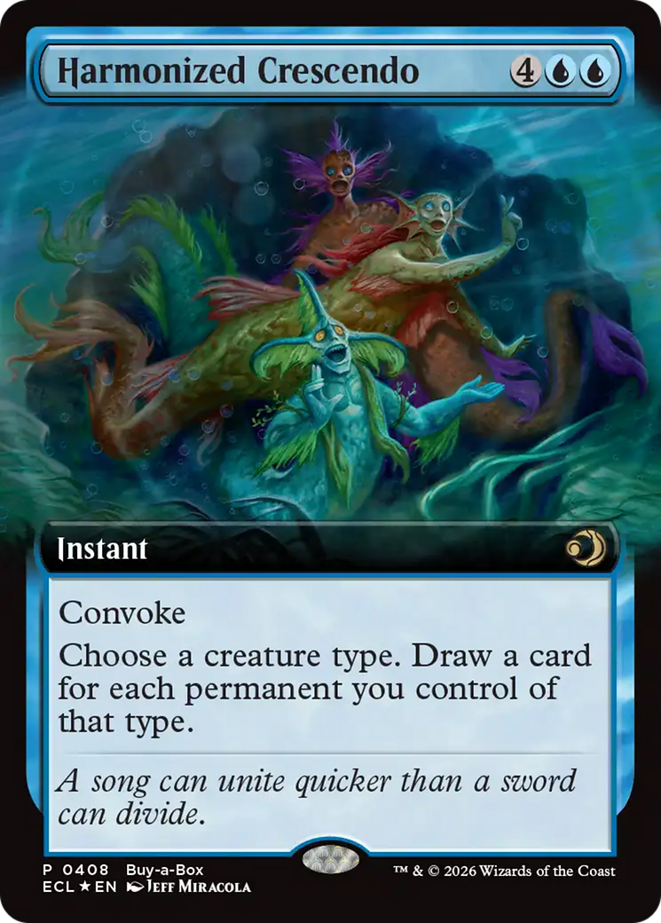 mtg card 1488 Harmonized Crescendo (Extended Art) (Buy-A-Box) [Lorwyn Eclipsed] — Gray  Gauntlet Games