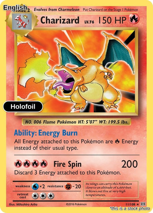 *GLASS CASE CARD* Charizard [EVO - 11/108]