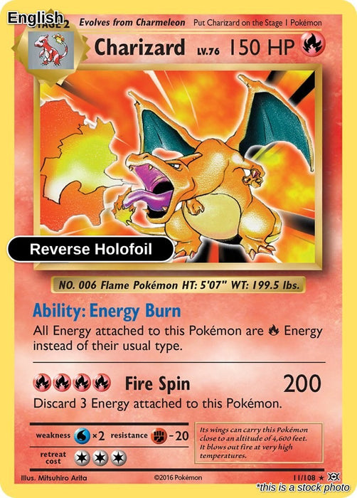*GLASS CASE CARD* Charizard [EVO - 11/108]