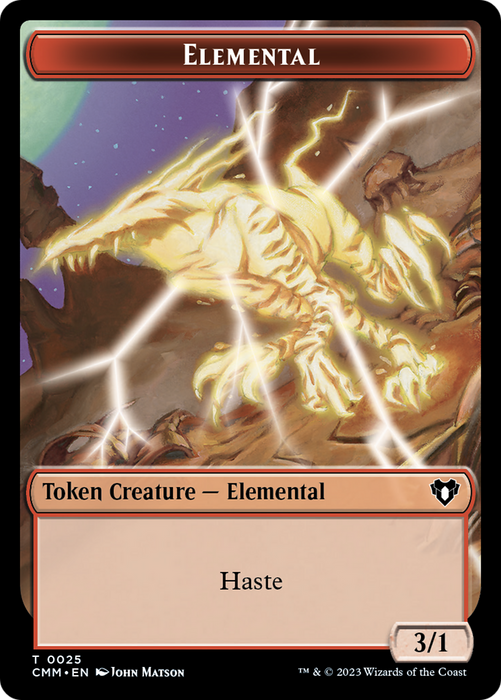 Thopter // Elemental (0025) Double-Sided Token [Commander Masters Tokens]