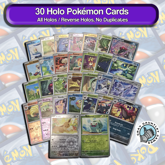 HOLO Collection Lot of 30 Pokemon Cards All Unique Holo / Reverse Holofoil Pack [Pokemon 30 Card Starter Pack]