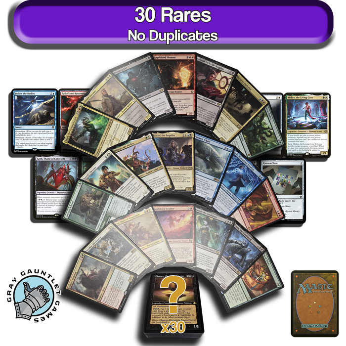 RARES Collection Lot of 30 MTG Magic The Gathering All Rare Cards Only Bulk Pack [Magic 30 Card Starter Packs]