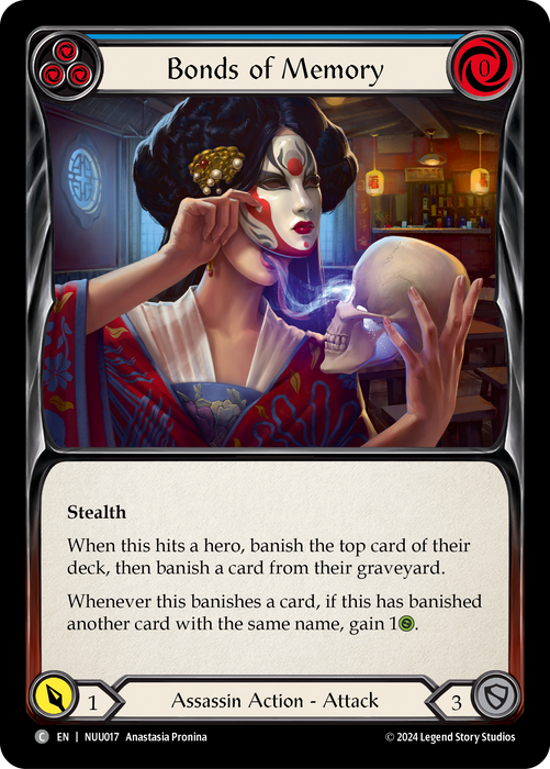 Bonds of Memory (Blue) [NUU017] (Part the Mistveil Nuu Blitz Deck)