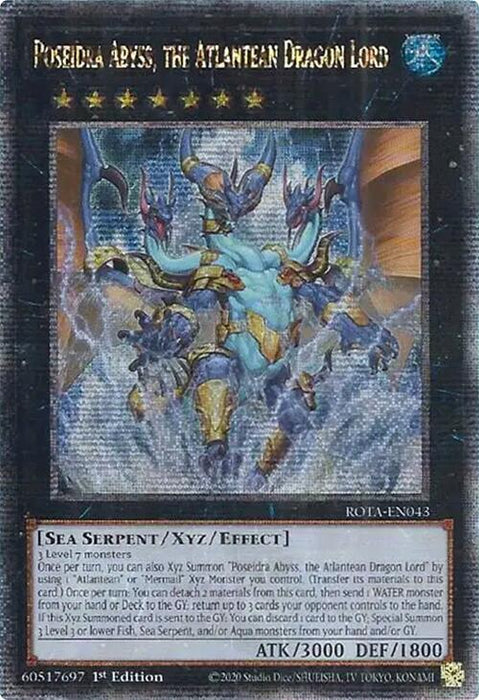 Poseidra Abyss, the Atlantean Dragon Lord (Quarter Century Secret Rare) [ROTA-EN043] Quarter Century Secret Rare