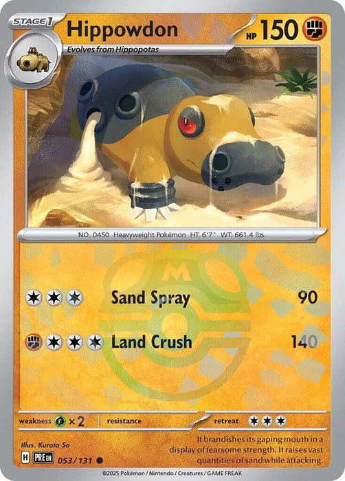 Hippowdon (053/131) (Master Ball Pattern) [Scarlet & Violet: Prismatic Evolutions]