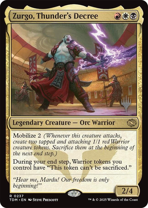 Zurgo, Thunder's Decree (Promo Pack) [Tarkir: Dragonstorm Promos]