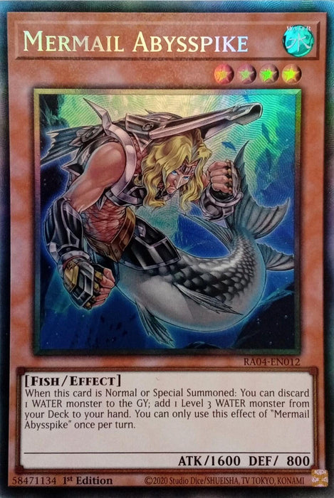 Mermail Abysspike [RA04-EN012] Prismatic Collector's Rare
