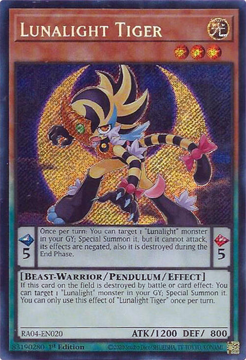 Lunalight Tiger [RA04-EN020] Secret Rare