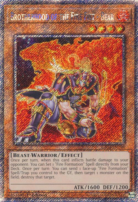 Brotherhood of the Fire Fist - Bear [RA04-EN198] Platinum Secret Rare