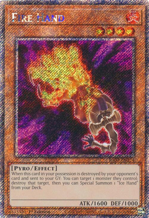Fire Hand [RA04-EN224] Platinum Secret Rare