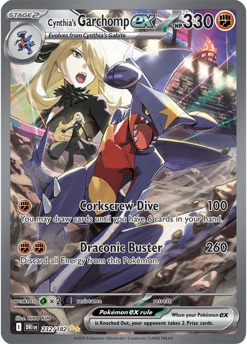 Cynthia's Garchomp ex (232/182) [Scarlet & Violet: Destined Rivals]