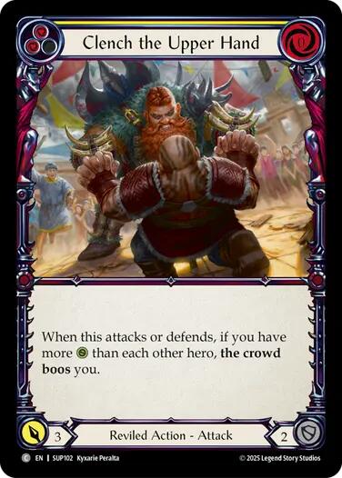 Clench the Upper Hand (Yellow) [SUP102] (Super Slam)  Rainbow Foil