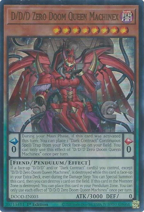 D/D/D Zero Doom Queen Machinex [DOOD-EN003] Ultra Rare