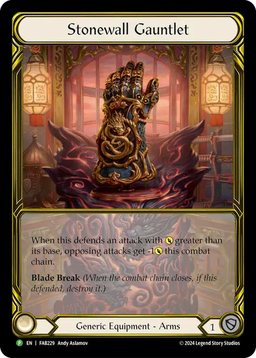 Stonewall Gauntlet (Golden) [FAB229] (Promo)  Cold Foil