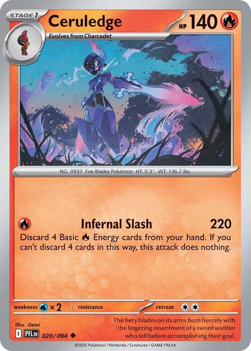 Ceruledge (020/094) [Mega Evolution: Phantasmal Flames]