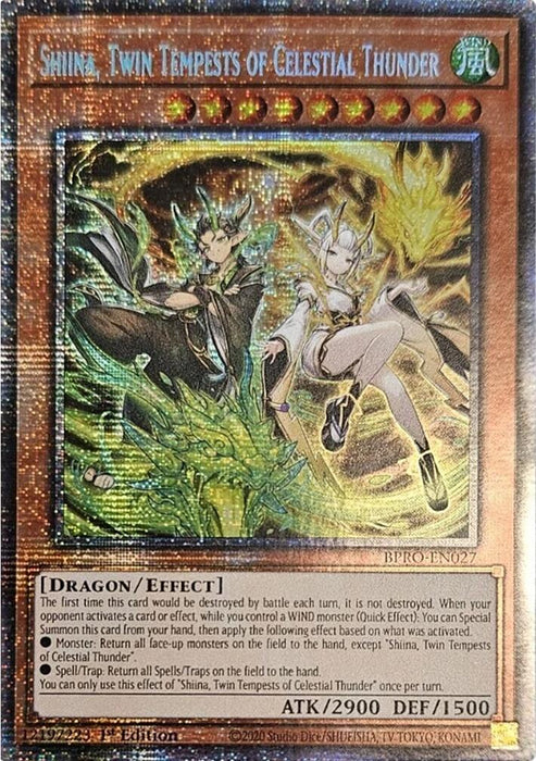 Shiina, Twin Tempests of Celestial Thunder [BPRO-EN027] Starlight Rare