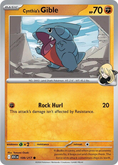 Cynthia's Gible (109/217) [Mega Evolution: Ascended Heroes]