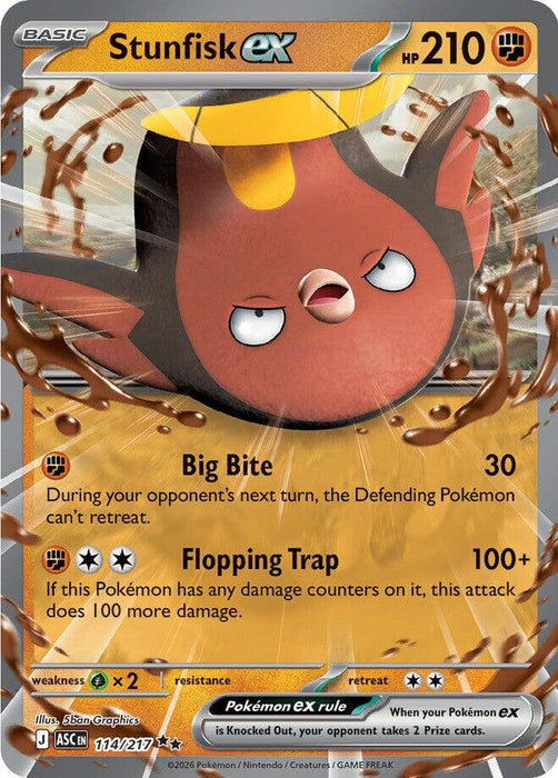 Stunfisk ex (114/217) [Mega Evolution: Ascended Heroes]