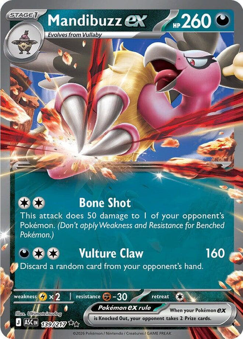 Mandibuzz ex (139/217) [Mega Evolution: Ascended Heroes]
