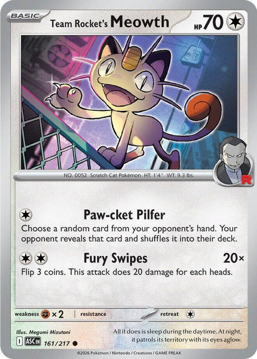 Team Rocket's Meowth (161/217) [Mega Evolution: Ascended Heroes]
