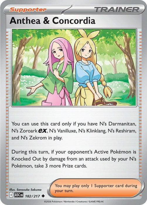Anthea & Concordia (182/217) (Reverse Holo) [Mega Evolution: Ascended Heroes]