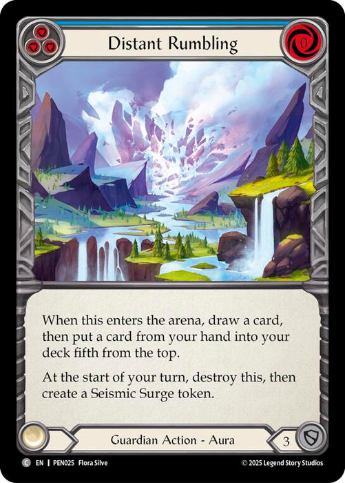 Distant Rumbling (Blue) (Rainbow Foil) [PEN025] (Compendium of Rathe)  Rainbow Foil