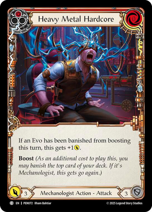 Heavy Metal Hardcore (Red) (Rainbow Foil) [PEN072] (Compendium of Rathe)  Rainbow Foil