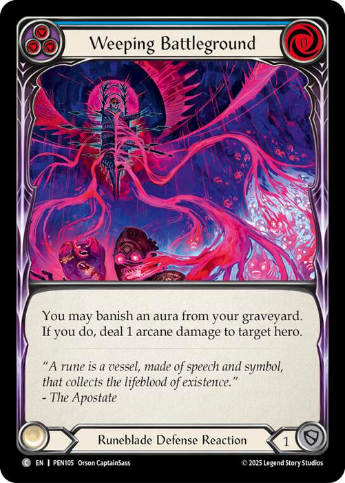 Weeping Battleground (Blue) (Regular) [PEN105] (Compendium of Rathe)