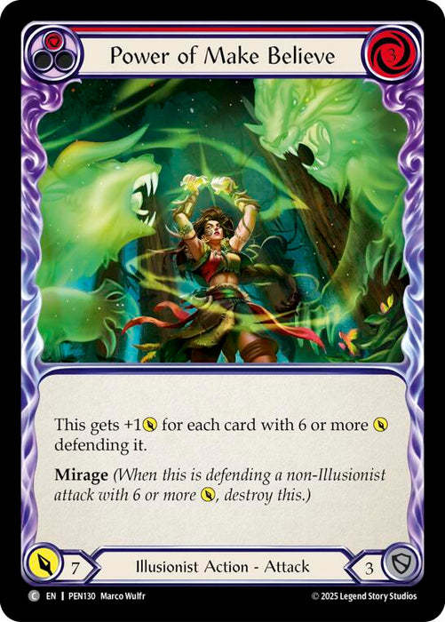 Power Of Make Believe (Red) (Rainbow Foil) [PEN130] (Compendium of Rathe)  Rainbow Foil