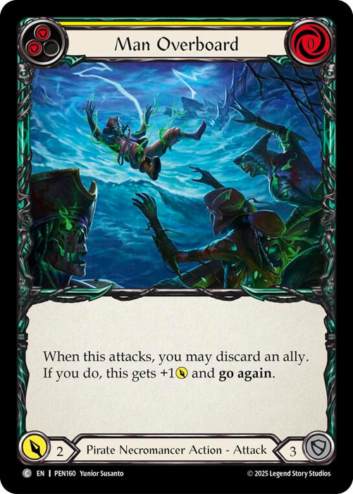Man Overboard (Yellow) (Rainbow Foil) [PEN160] (Compendium of Rathe)  Rainbow Foil