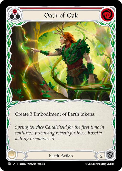 Oath Of Oak (Red) (Rainbow Foil) [PEN219] (Compendium of Rathe)  Rainbow Foil