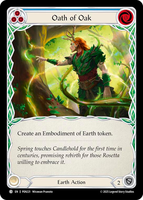Oath Of Oak (Blue) (Rainbow Foil) [PEN221] (Compendium of Rathe)  Rainbow Foil
