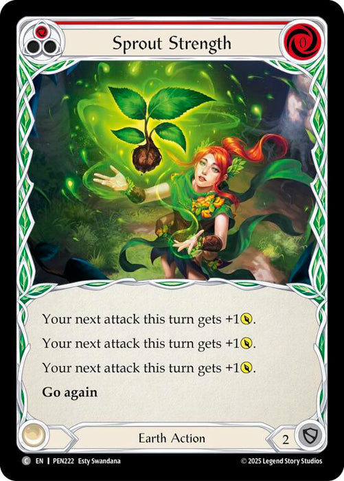 Sprout Strength (Red) (Rainbow Foil) [PEN222] (Compendium of Rathe)  Rainbow Foil
