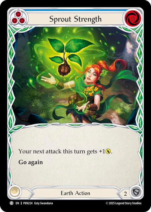 Sprout Strength (Blue) (Rainbow Foil) [PEN224] (Compendium of Rathe)  Rainbow Foil
