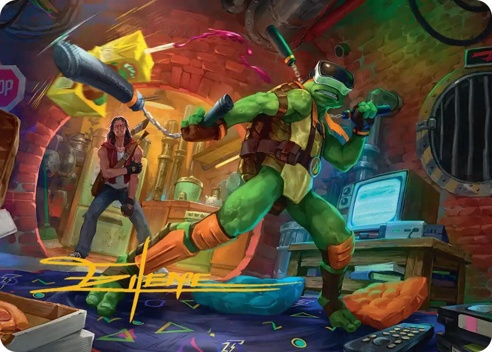 Michelangelo, Game Master Art Card (Gold-Stamped Signature) [Teenage Mutant Ninja Turtles Art Series]