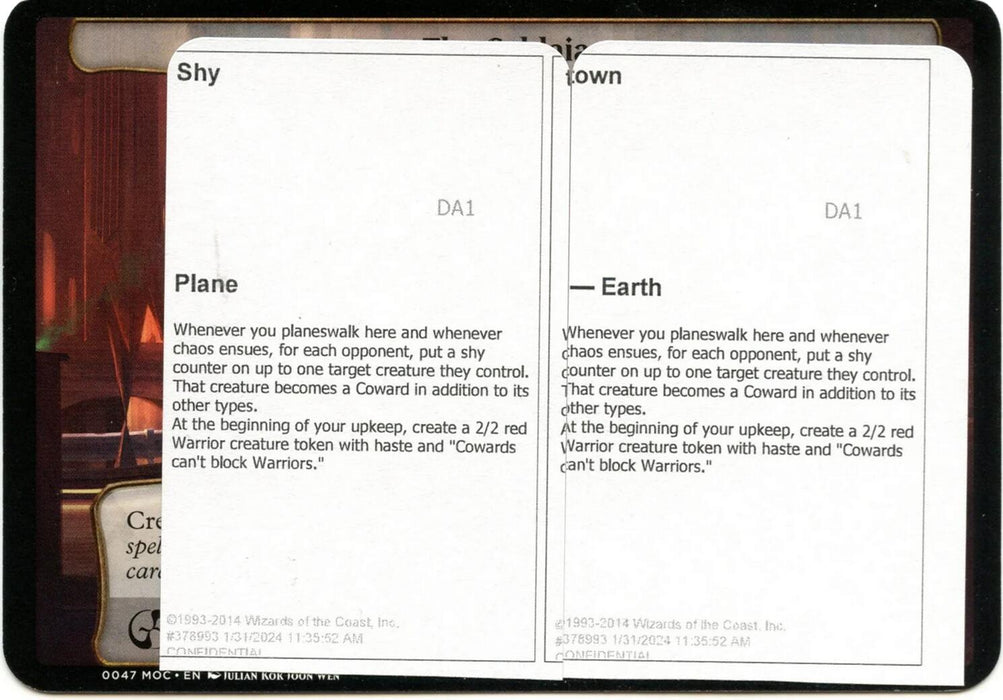 Shy Town (Black Lotus Unknown Planechase) [Oversize Cards]