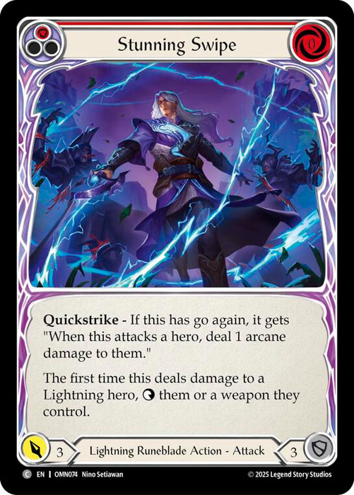 Stunning Swipe (Red) [OMN074] (Omens of the Third Age)  Rainbow Foil