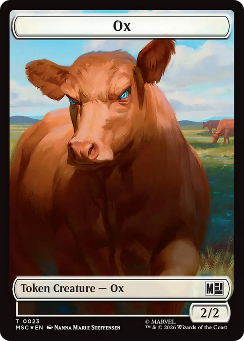 Ox (023) // Construct (030) Double-Sided Token (Surge Foil) [Marvel Super Heroes Commander Tokens]