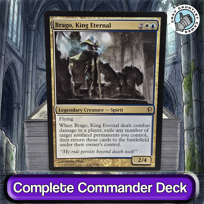 Brago, King Eternal COMMANDER DECK Azorius Blink Control MTG Custom EDH Magic