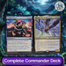 Two trading cards on a fantasy-themed background.