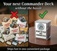 Comparison showing the hassle of buying single Magic cards in messy envelopes versus buying a fast-shipping ready-to-play MTG Commander Deck in a clear deck box from Gray Gauntlet Games.