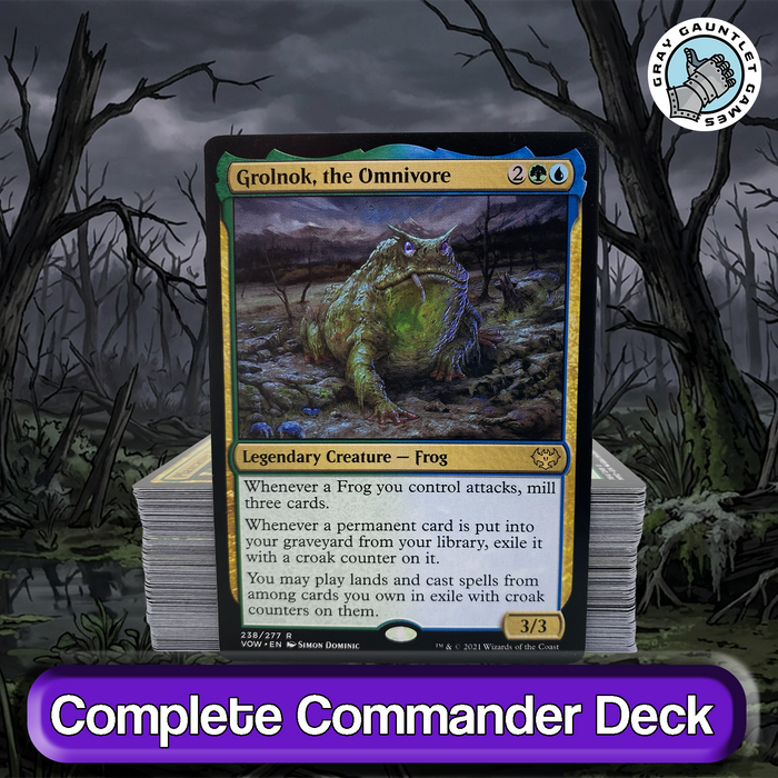Grolnok, the Omnivore COMMANDER DECK Frog Typal Self Mill MTG Custom Edh Magic