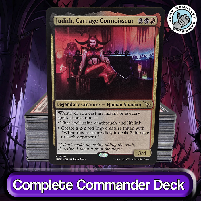 Judith, Carnage Connoisseur COMMANDER DECK Spellslinger MTG Custom EDH Magic