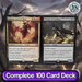 Two fantasy trading cards with detailed artwork on a dark, stormy background.