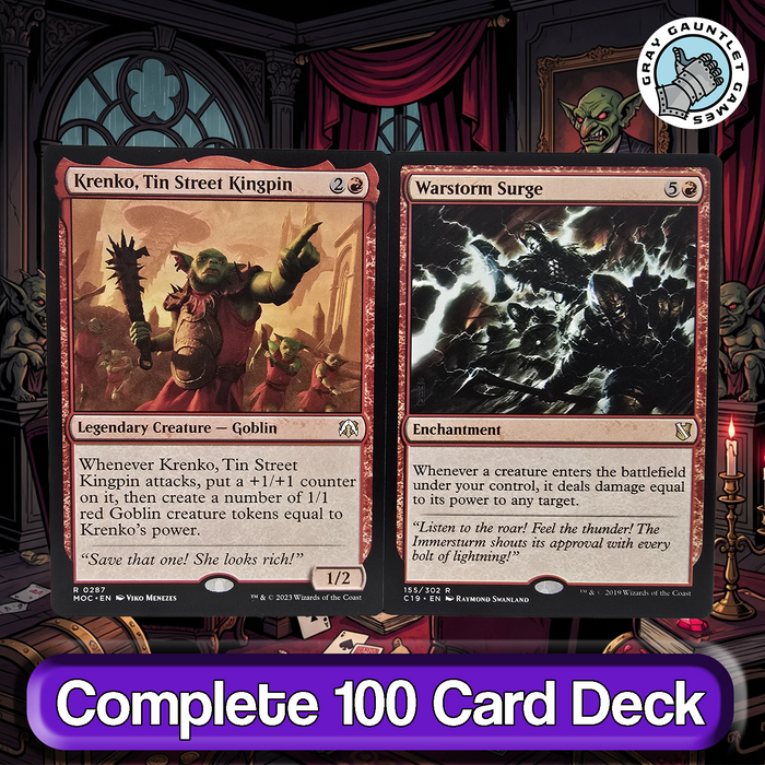 Krenko, Mob Boss COMMANDER DECK Goblin Tribal Tokens Aggro MTG Custom EDH Magic