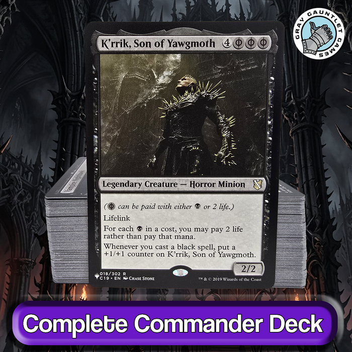 K'rrik, Son of Yawgmoth COMMANDER DECK Mono Black Lifegain Drain MTG Custom EDH
