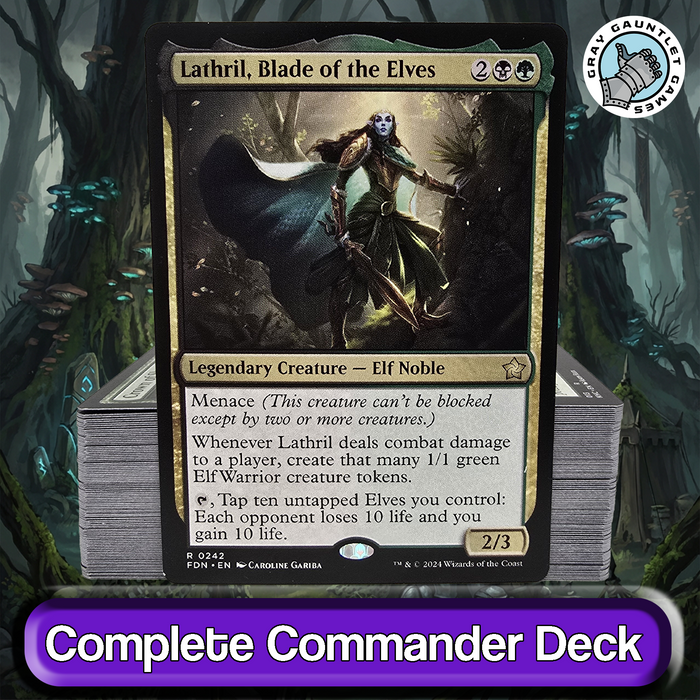Lathril, Blade of the Elves COMMANDER DECK Elf Tribal Aggro MTG Custom EDH Magic