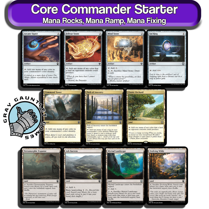 Core Commander Starter Kit MTG Bundle EDH Staples Mana Rock Ramp Magic Lot Pack [Magic Starter Pack]