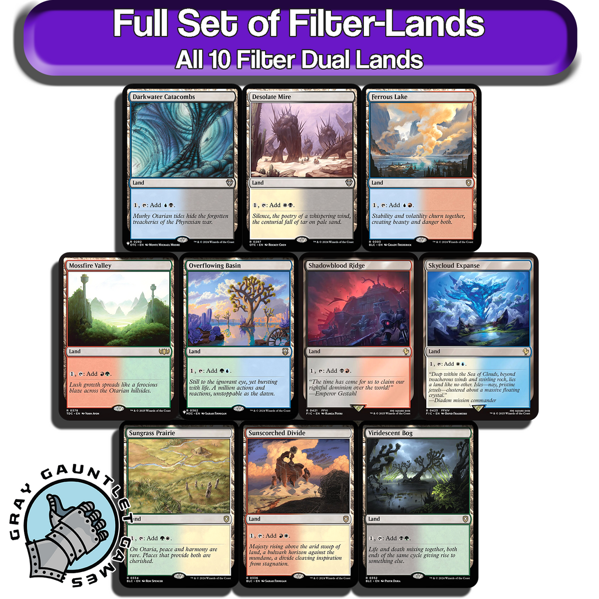 Filter Lands MTG Dual Lands Full Set All 10 Rare Untapped Magic
